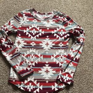 No Boundaries Striped Ribbed Top in Burgundy, Teal & Cream